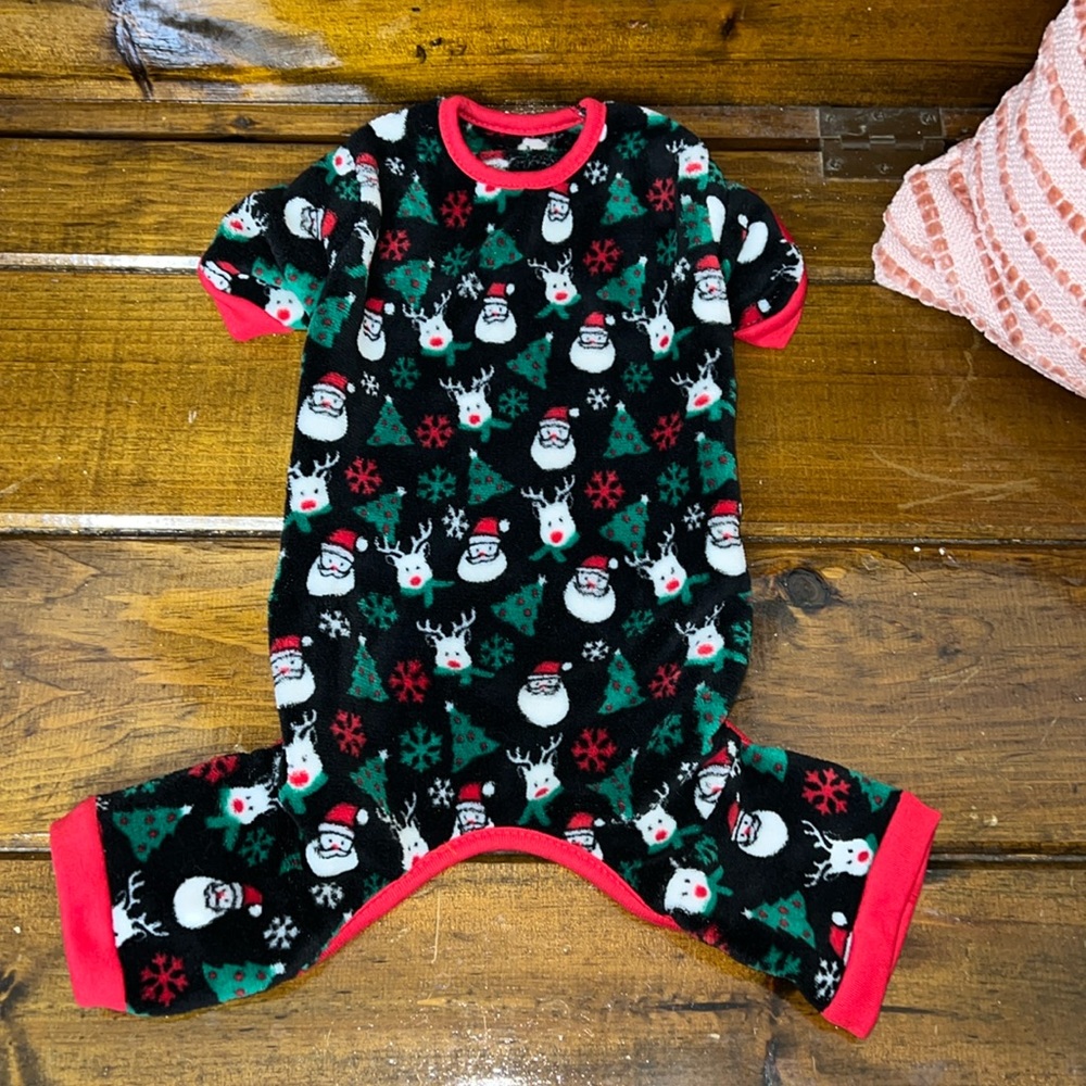 Hotel Doggy Cozy Plush Christmas‎ Santa Claus Onesie- Large